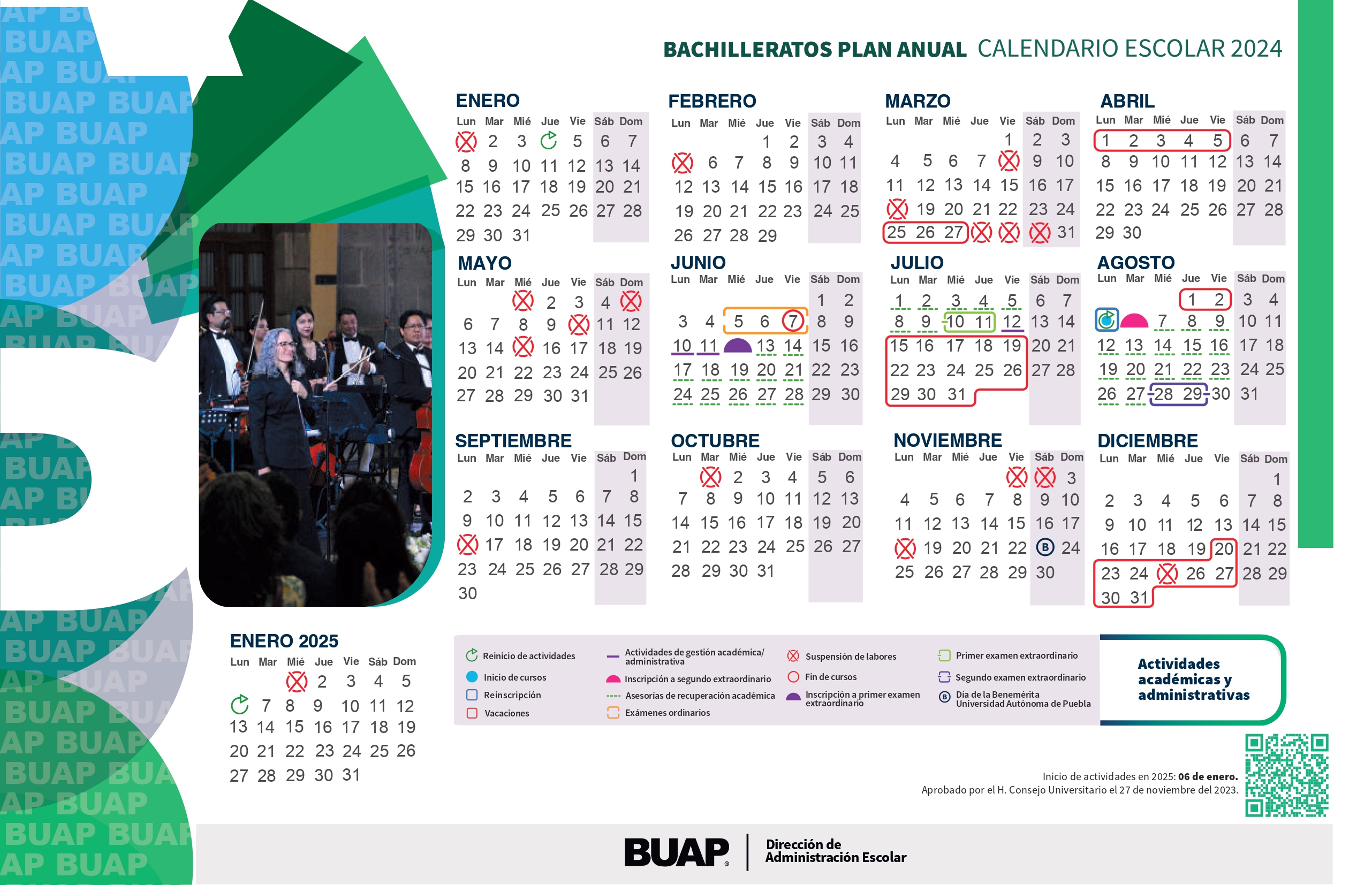 Calendario Escolar Benemérita Universidad Autónoma de Puebla
