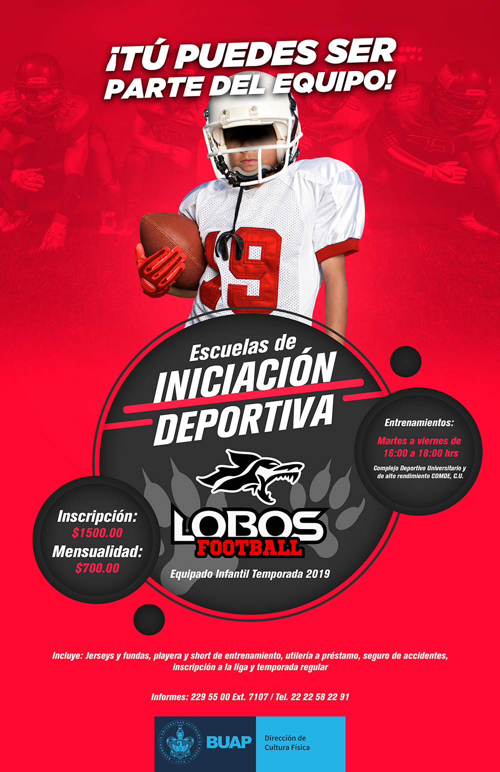 Escuelas de Iniciación Deportiva Lobos Football | Benemérita Universidad  Autónoma de Puebla